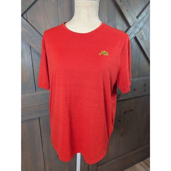 Nike Dri-Fit T-shirt Men's Medium Red Brushed Polyester Crew Neck Short Sleeve - Picture 1 of 9